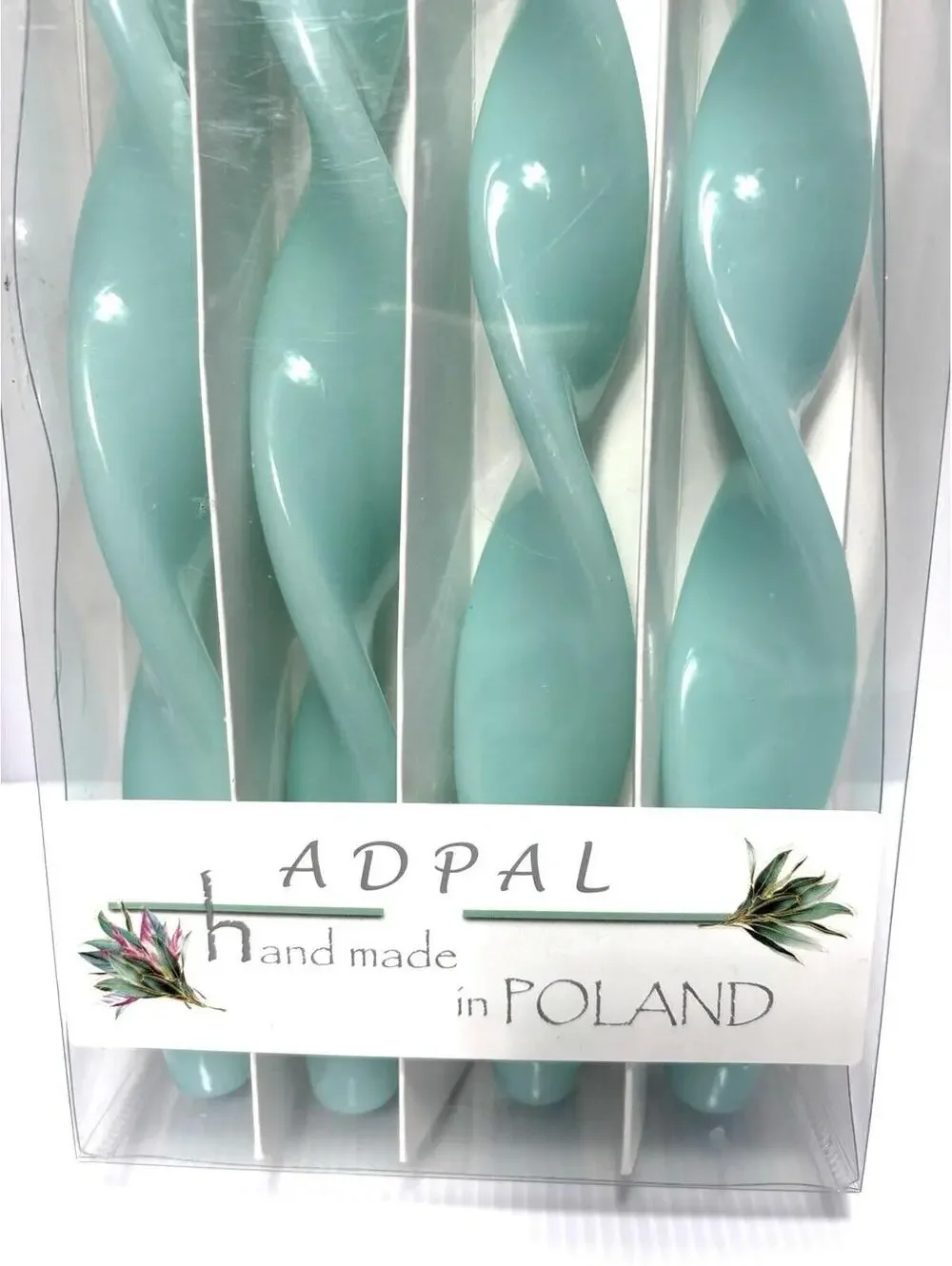 Adpal Handmade Twisted Taper Candles 4pc Set Poland Elegant Home Decor NEW